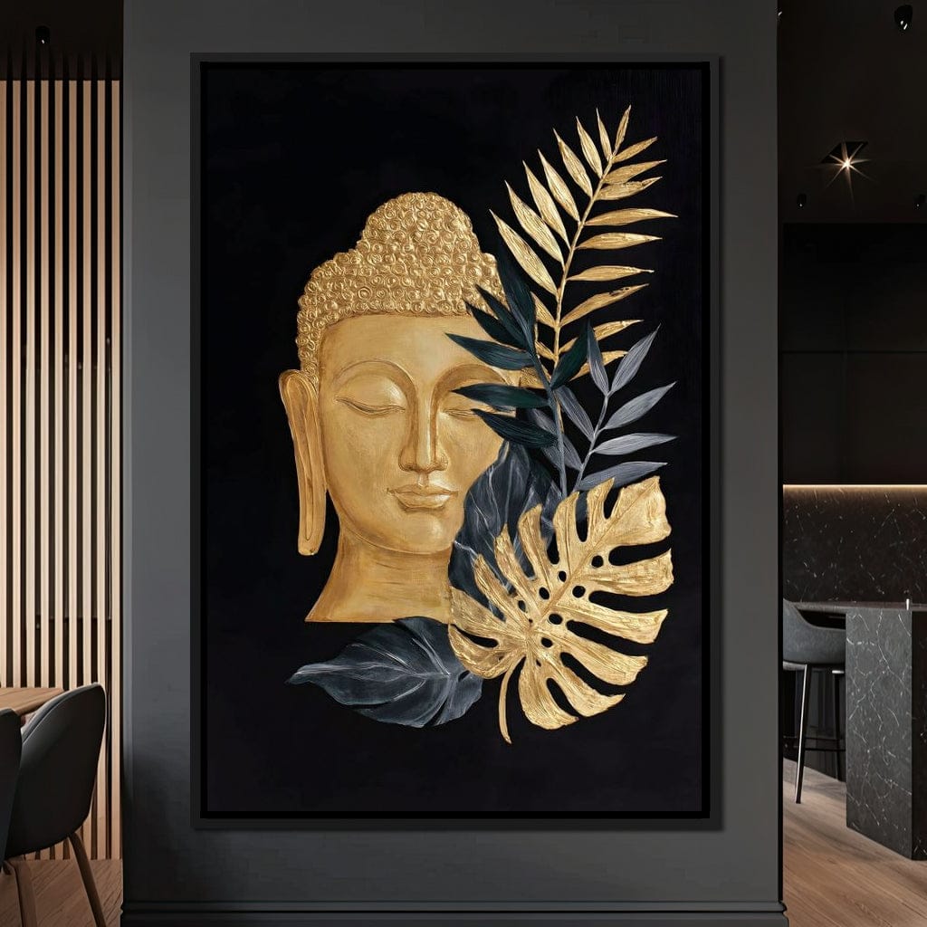 Golden Buddha Botanical Calm Canvas Wall Art