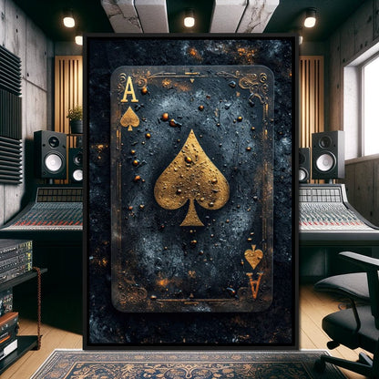 Golden Ace of Cosmic Dust Canvas Wall Art