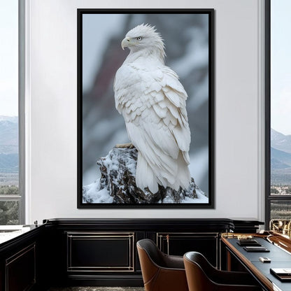Majestic Winter Hawk Sentinel Canvas Wall Art