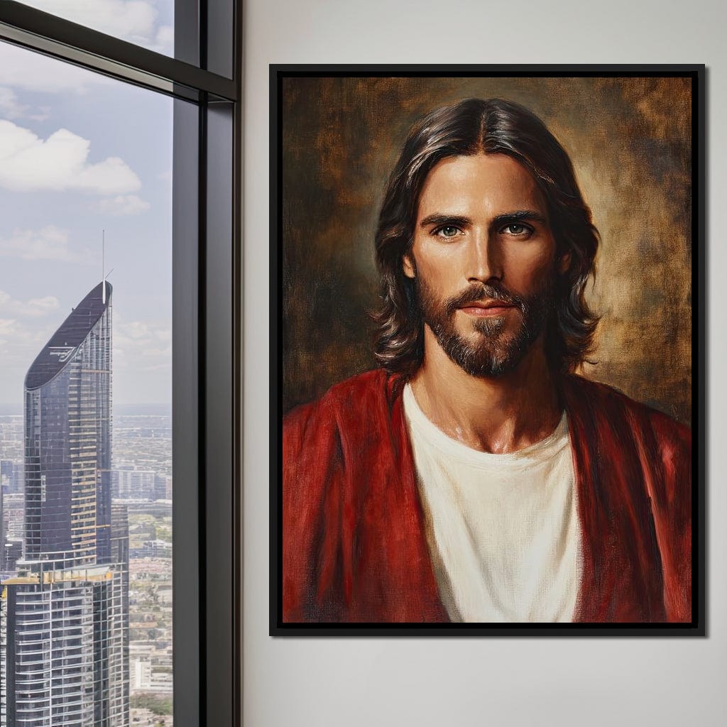 Divine Reflection of Grace Jesus Portrait Canvas Wall Art