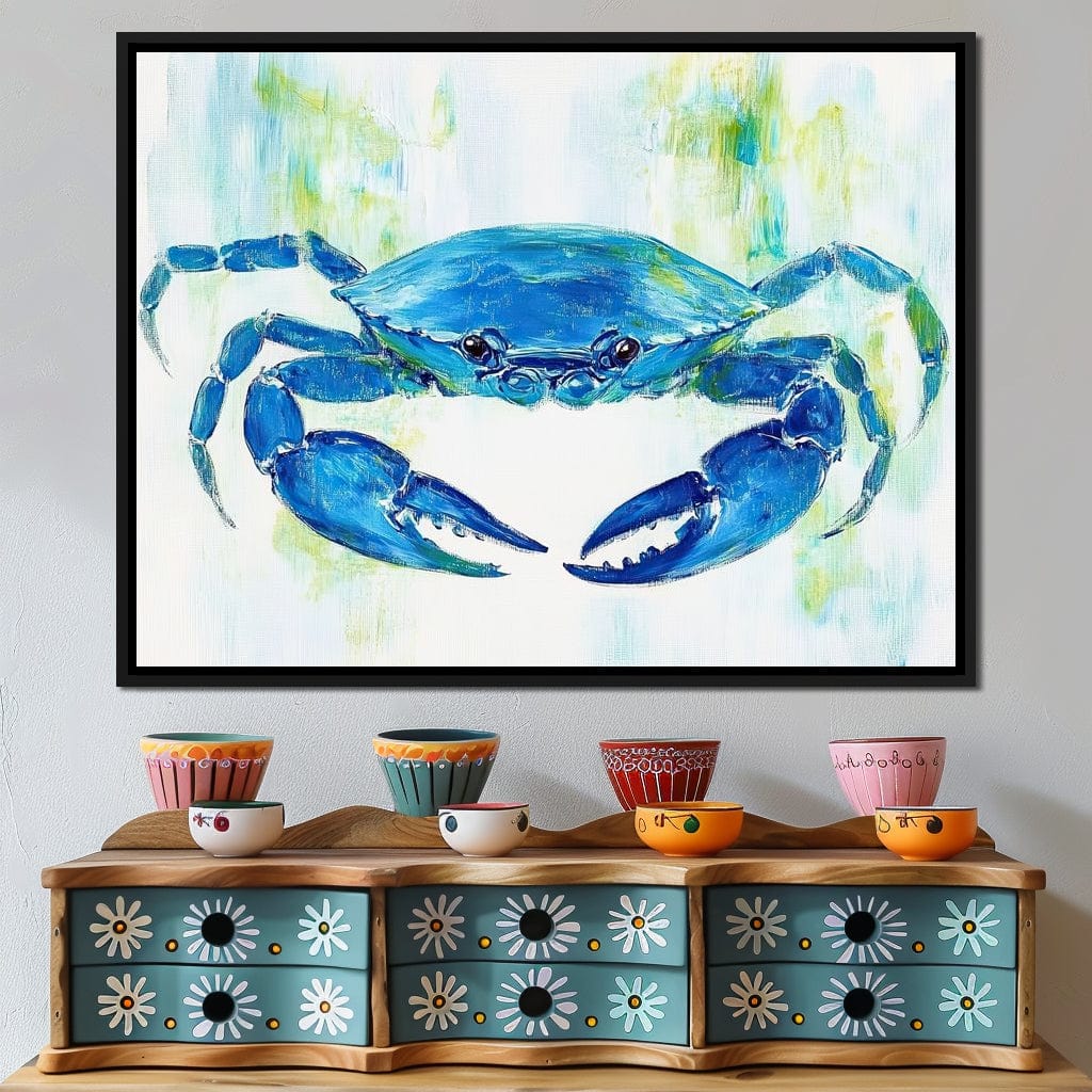 Crab Coastal Journey Canvas Wall Art