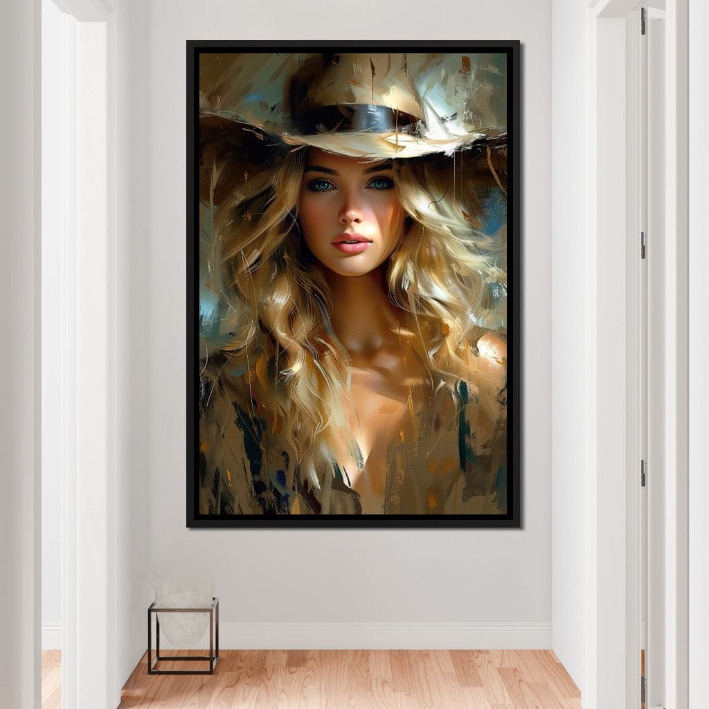 Golden Serenity Portrait Canvas Wall Art