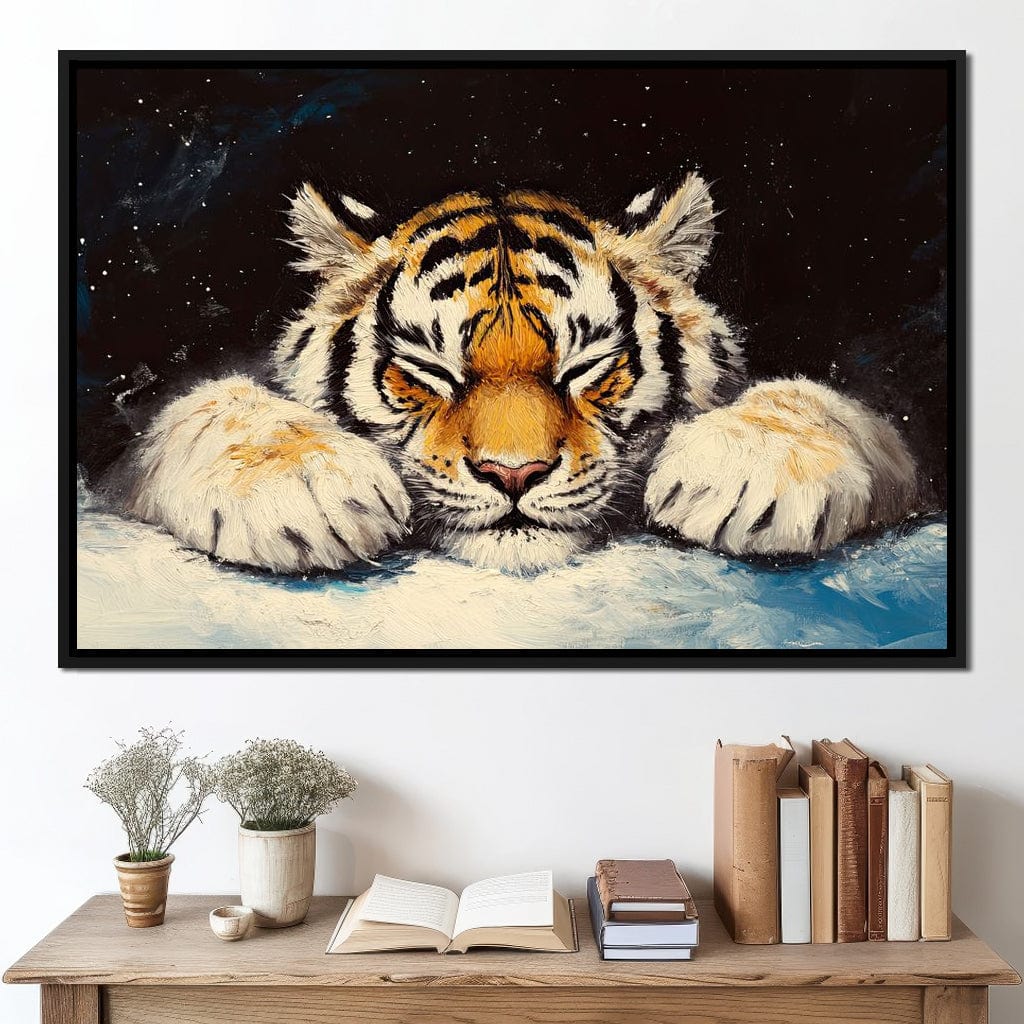 Slumbering Tiger Canvas Wall Art