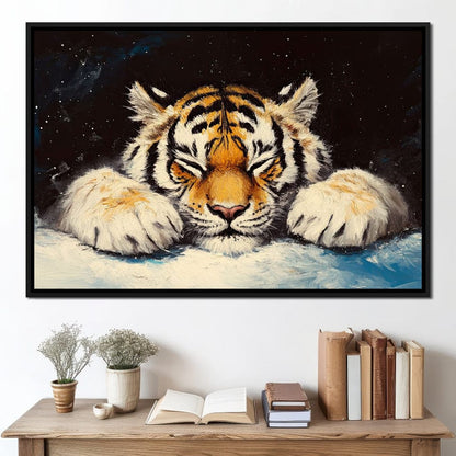 Slumbering Tiger Canvas Wall Art