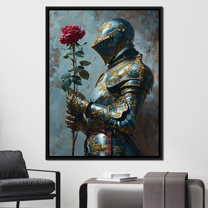 Knight of the Velvet Bloom Canvas Wall Art