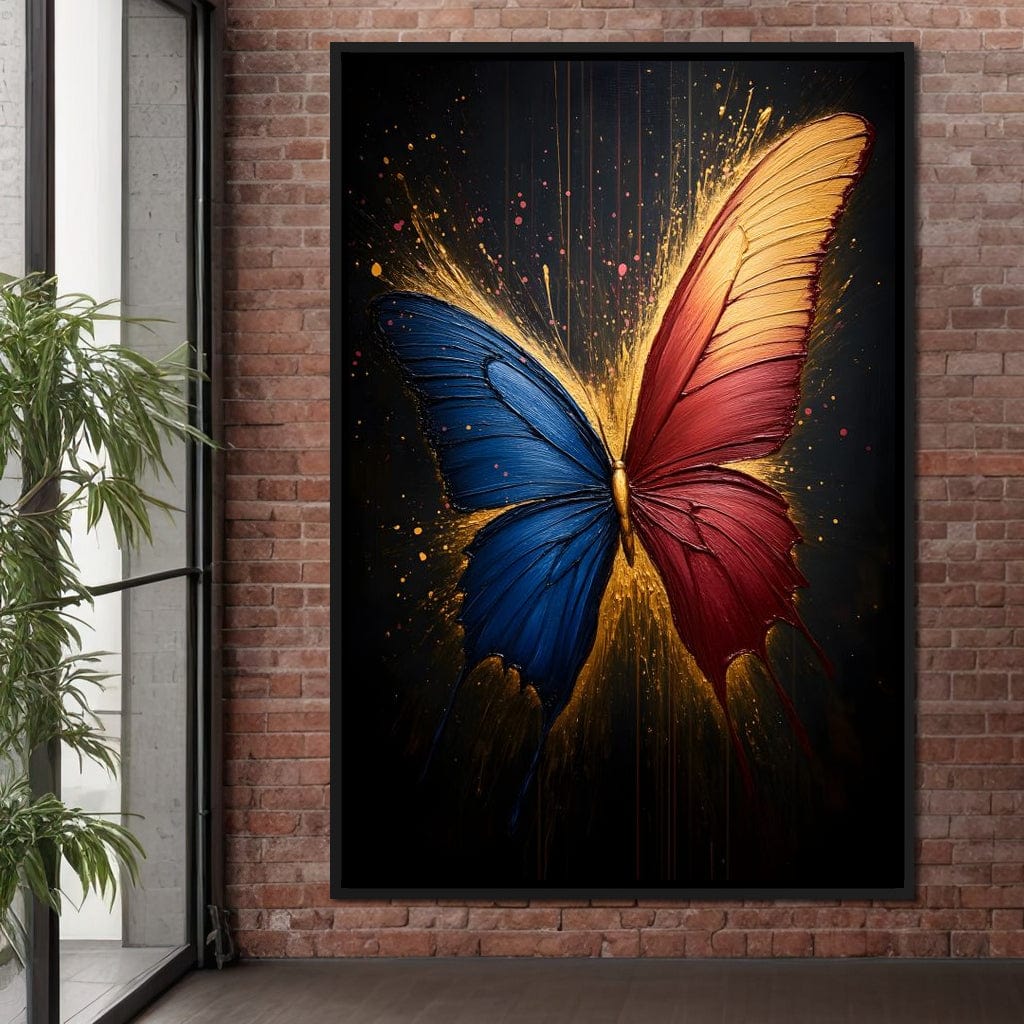 Red & Blue Butterfly Canvas Wall Art