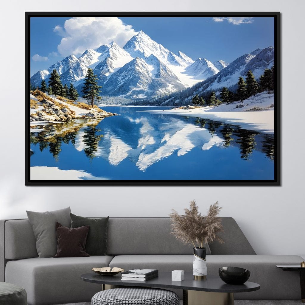 Mountain Reflections Tranquil Canvas Wall Art