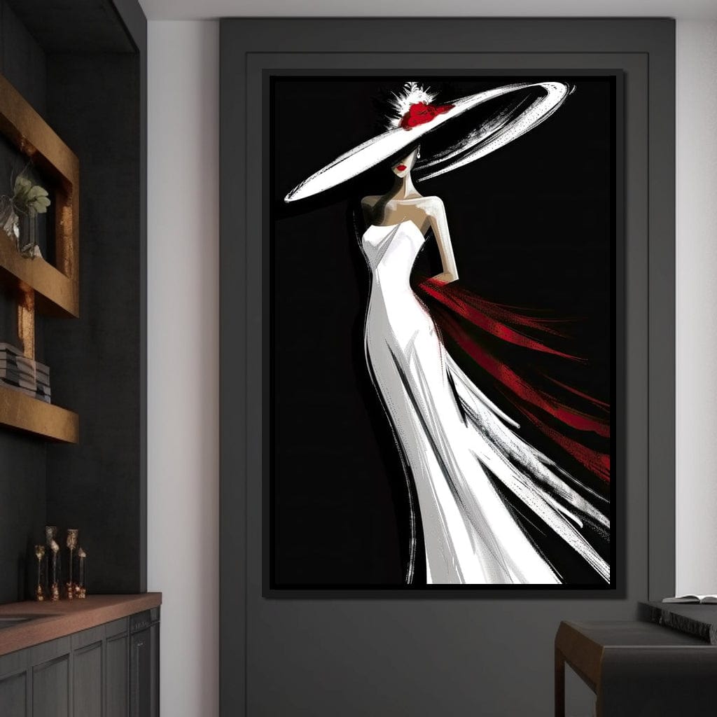 The White Dress - Elegant Silhouette Canvas Wall Art