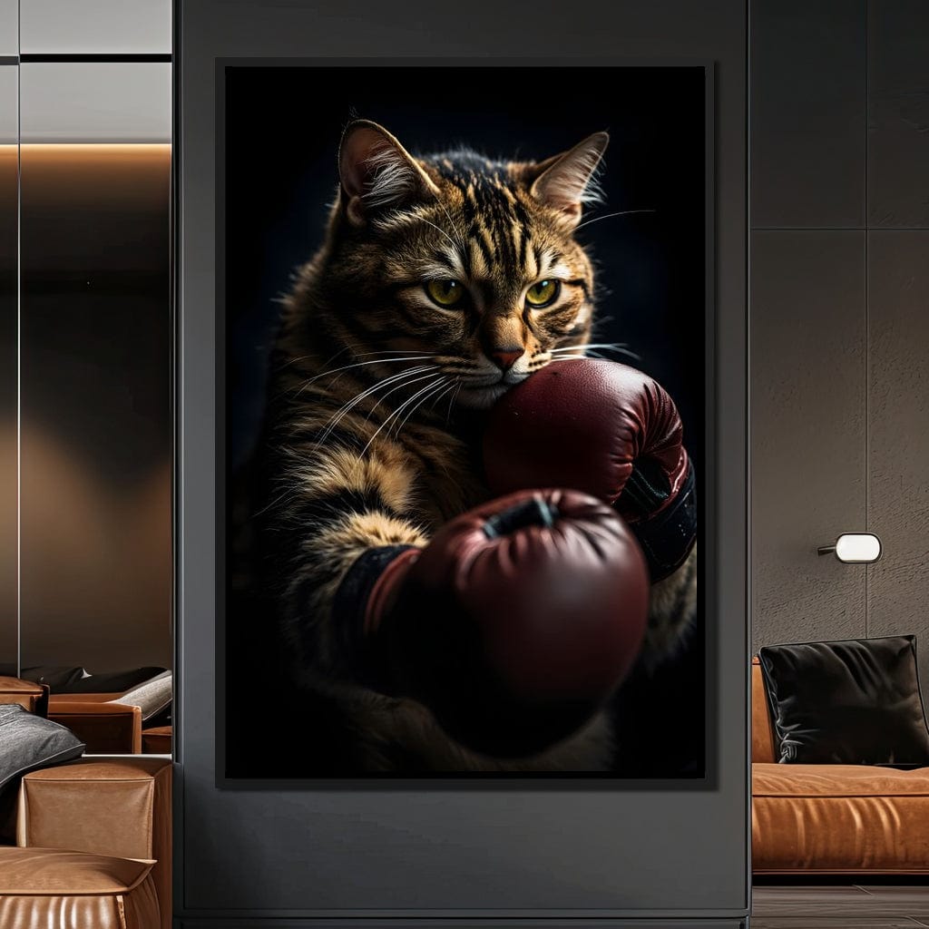Cat Pugilist Canvas Wall Art