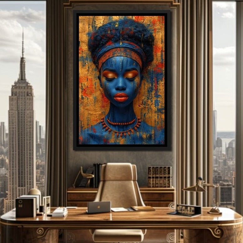 Sapphire Dreams Golden Peace Canvas Wall Art