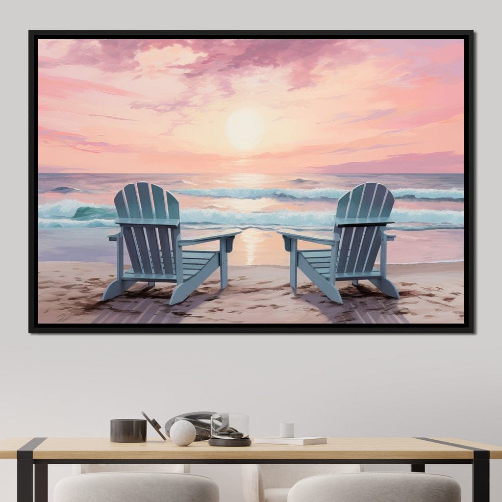 Vacation Beach Chairs Canvas Wall Art