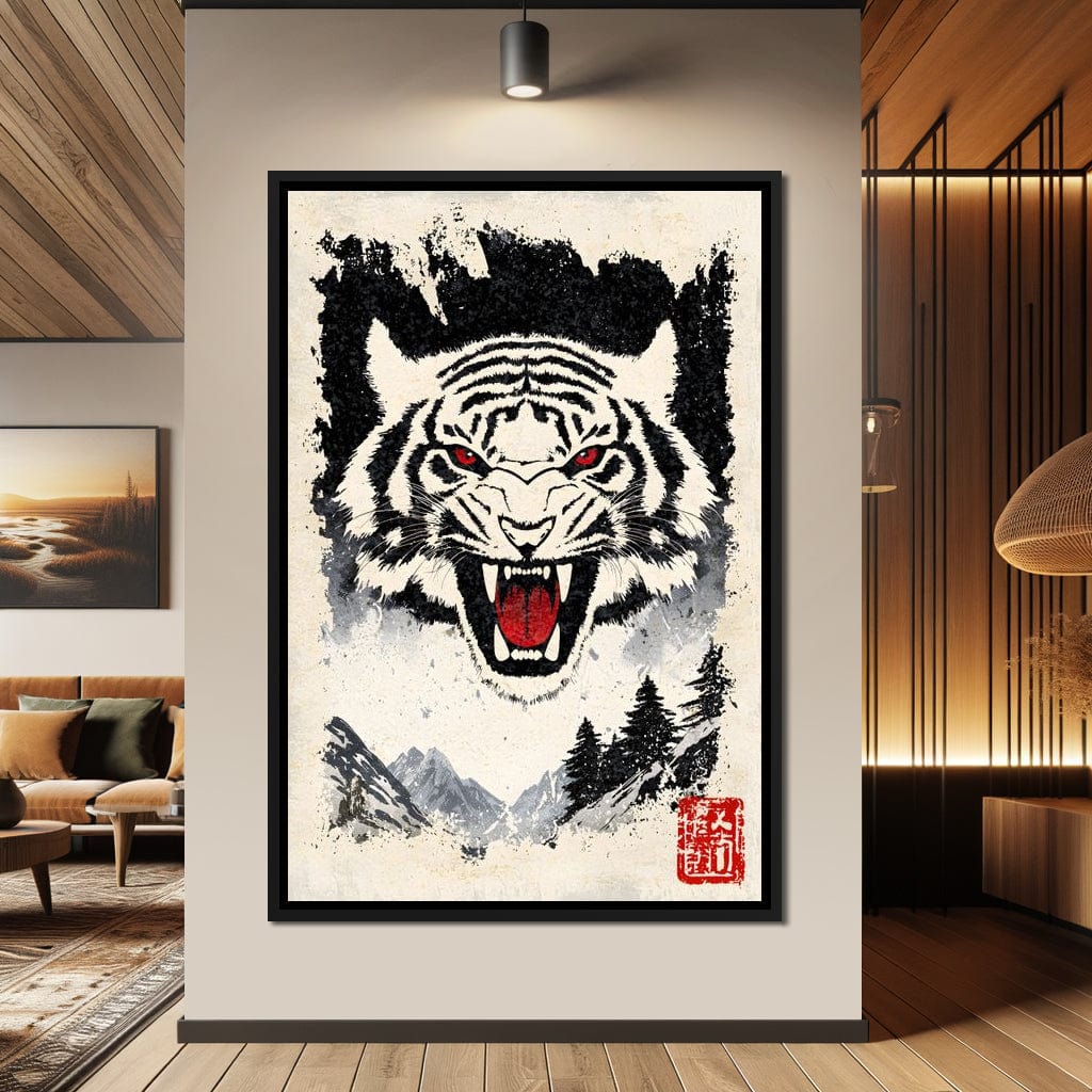 Fierce Jungle Monarch Tiger Roar Canvas Wall Art