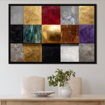Gilded Mosaic Color Blocks Canvas Wall Art