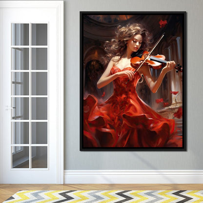 Elegance Strumming the Strings Canvas Wall Art