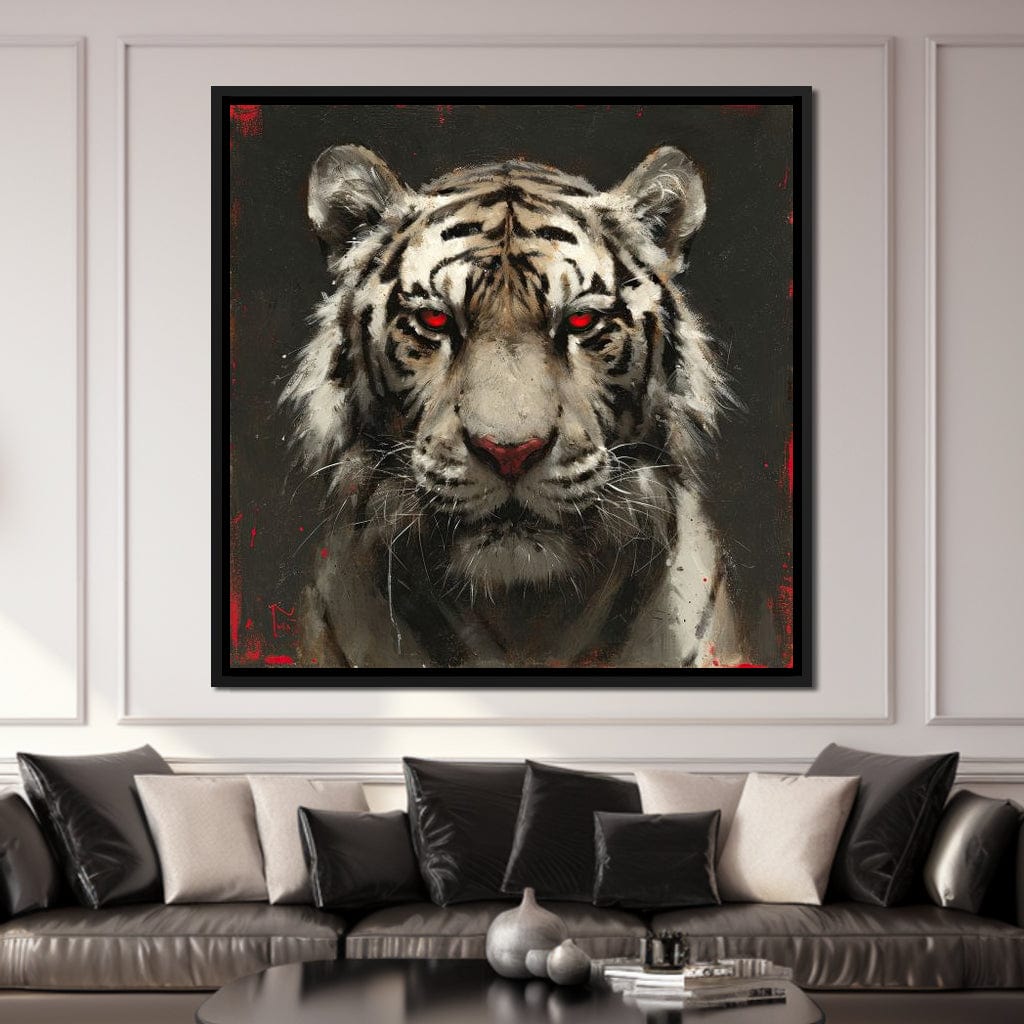 Tiger Red Gaze Canvas Wall Art
