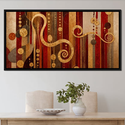 Glimpse of Red and Gold Canvas Wall Art