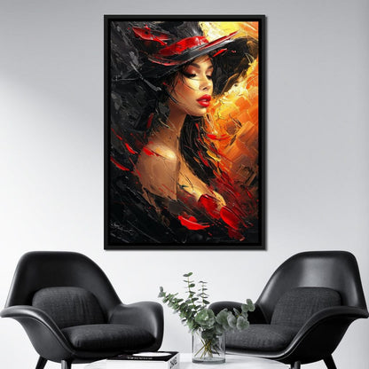Fiery Elegance in Noir Canvas Wall Art