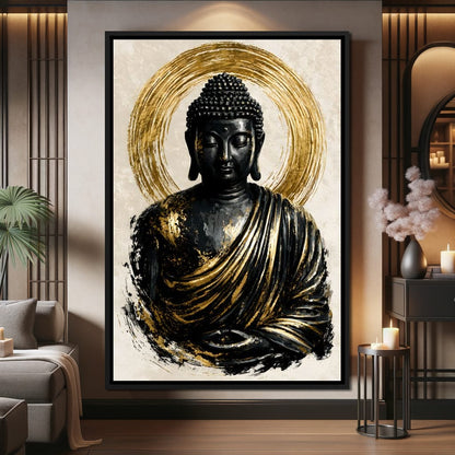 Silent Radiance of the Gilded Soul Canvas Wall Art