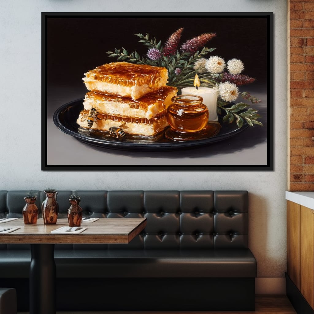 Golden Honeycombs Canvas Wall Art