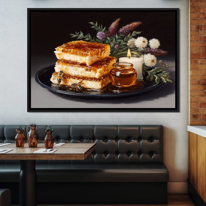 Golden Honeycombs Canvas Wall Art