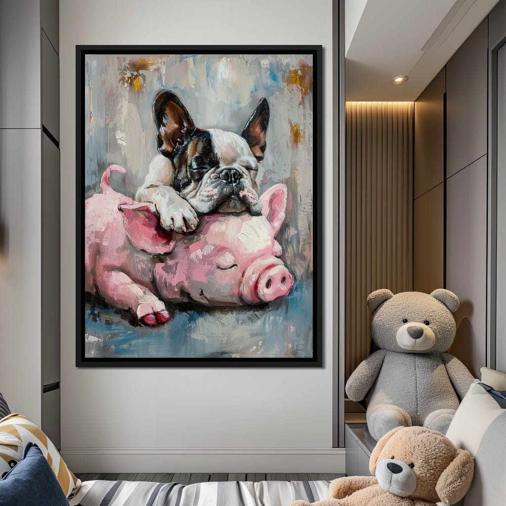 Frenchie Piglet Dreamy Den Canvas Wall Art
