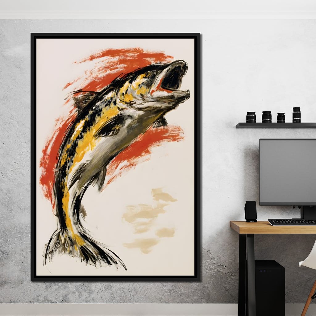Leaping Through The Vivid Current Canvas Wall Art