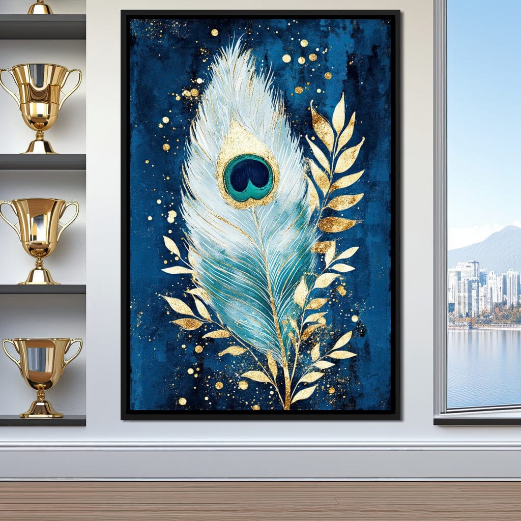 Peacock Plumage Radiance Canvas Wall Art