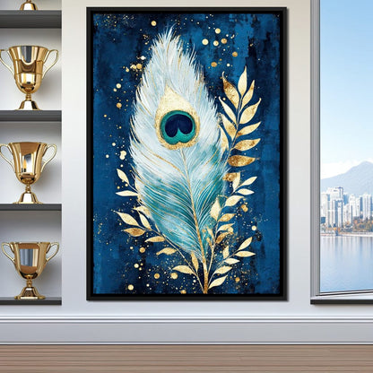 Peacock Plumage Radiance Canvas Wall Art