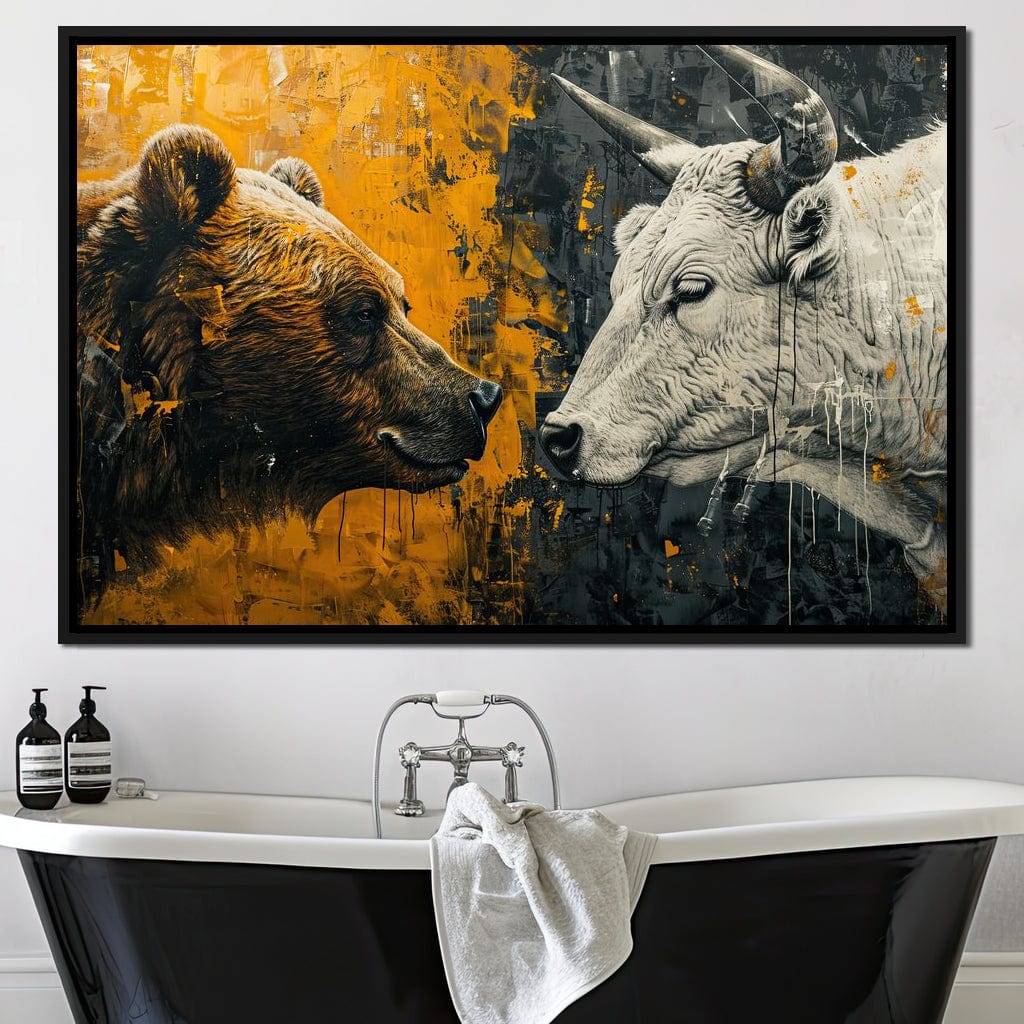Bear & Bull Majestic Beast Enchantment Canvas Wall Art