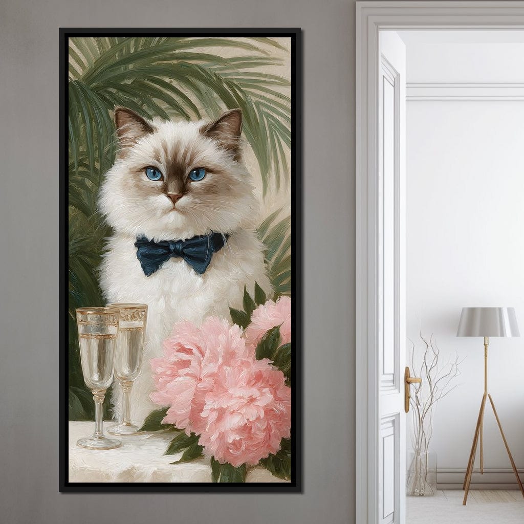 Regal Feline Soiree Symphony Canvas Wall Art