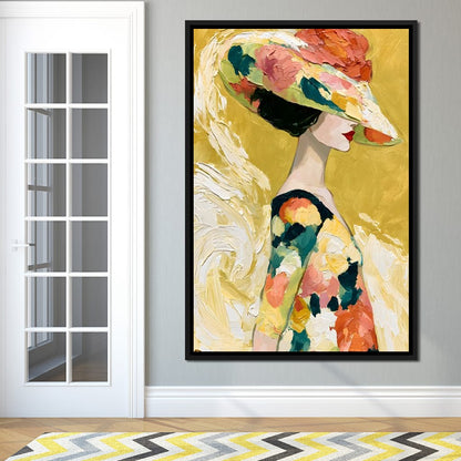 Golden Garden Gala Silhouette Canvas Wall Art