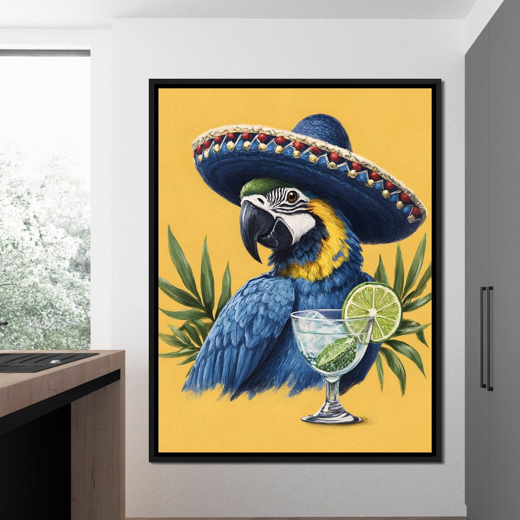 Parrot Margarita Fiesta Tropical Canvas Wall Art