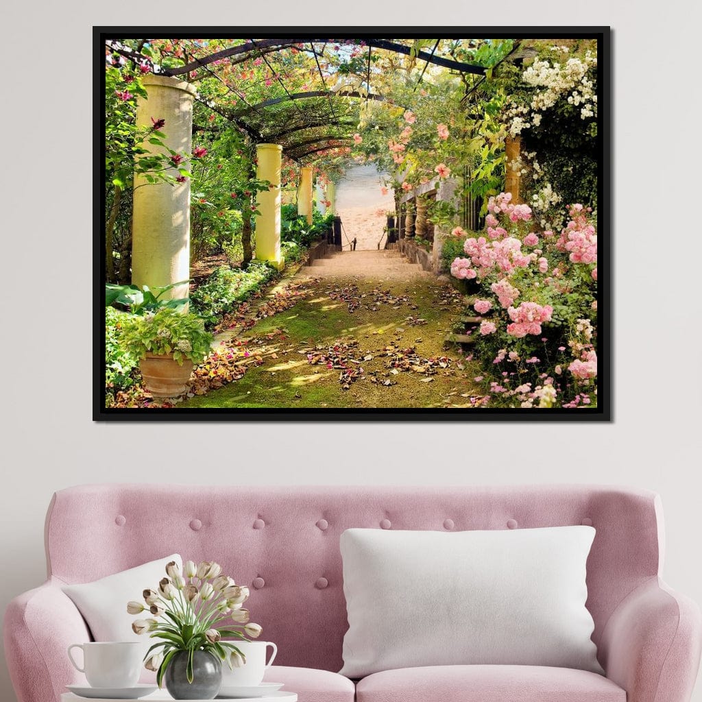 Floral Walkway Canvas Wall Art