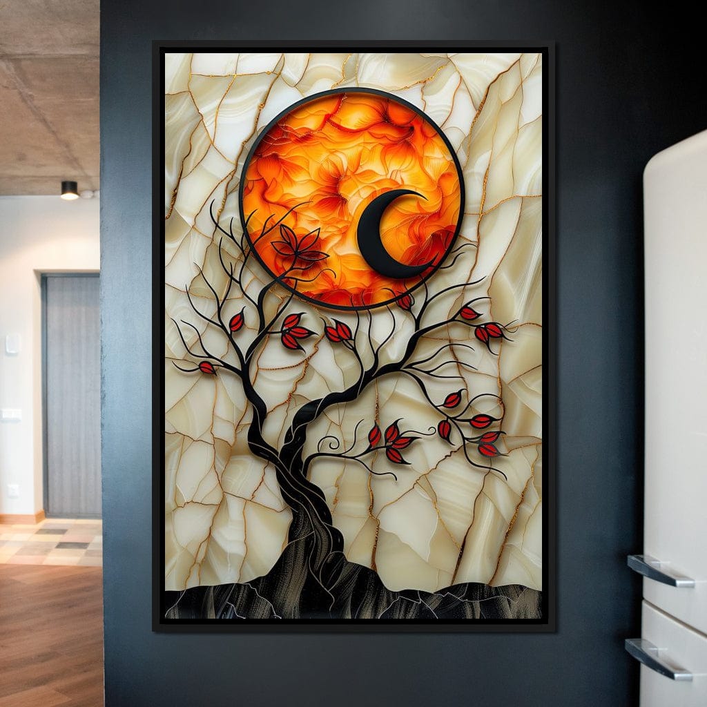 Solar Flare Through Leaves Canvas Wall Art