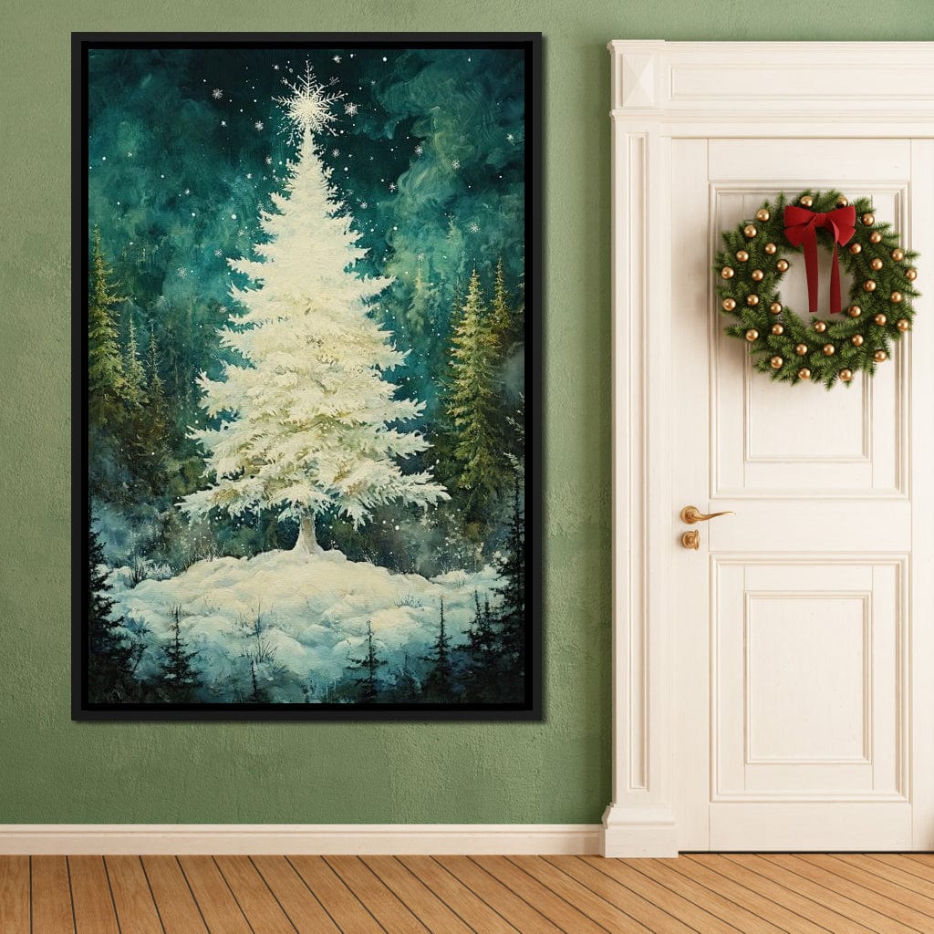 Enchanted Christmas Tree Radiance Canvas Wall Art