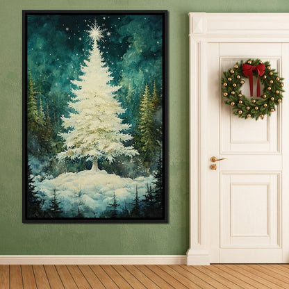 Enchanted Christmas Tree Radiance Canvas Wall Art