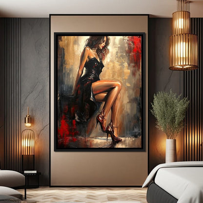 Alluring Legs Sleek Noir Elegance Canvas Wall Art