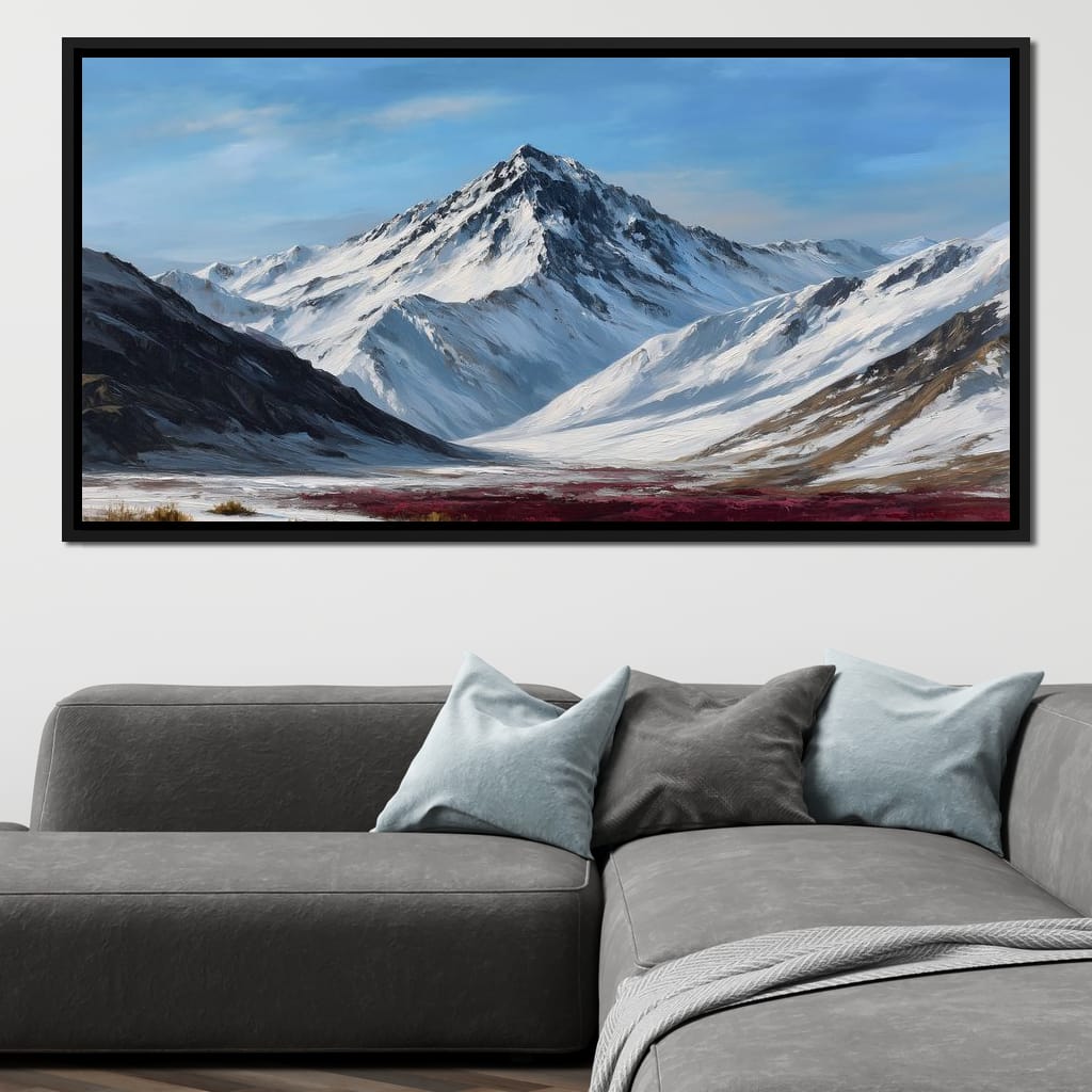 Snowy Alpine Peak Canvas Wall Art