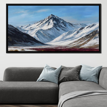 Snowy Alpine Peak Canvas Wall Art