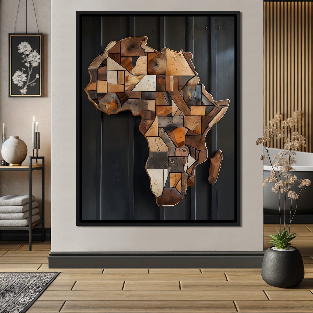 Africa Wooden Art Canvas Wall Art