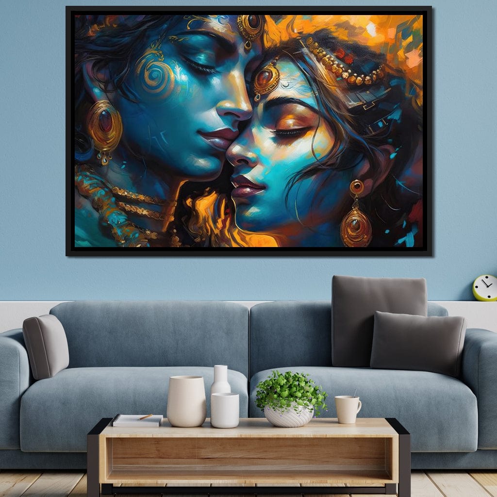 Radha & Krishna Love Story Canvas Wall Art