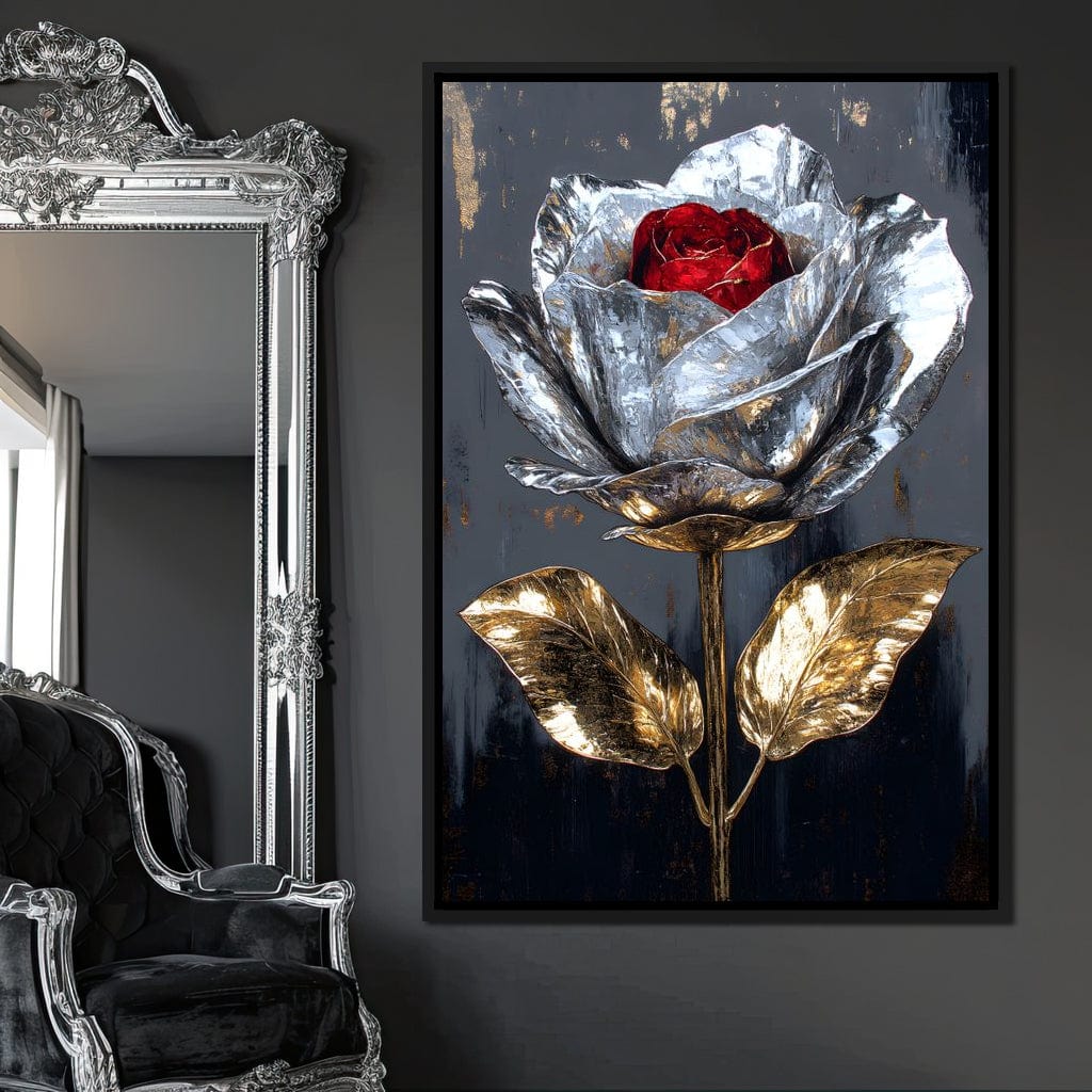 Gilded Petal Enchantment Canvas Wall Art