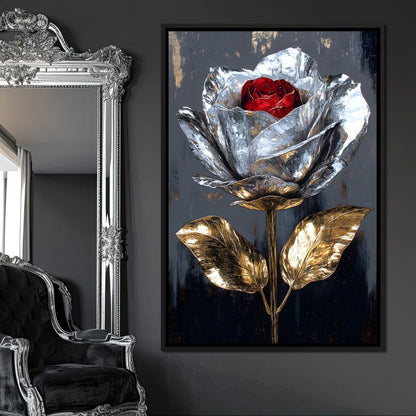 Gilded Petal Enchantment Canvas Wall Art