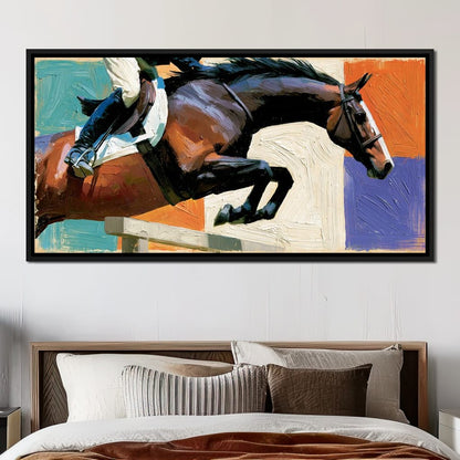 Leaping Over The Painted Square Canvas Wall Art
