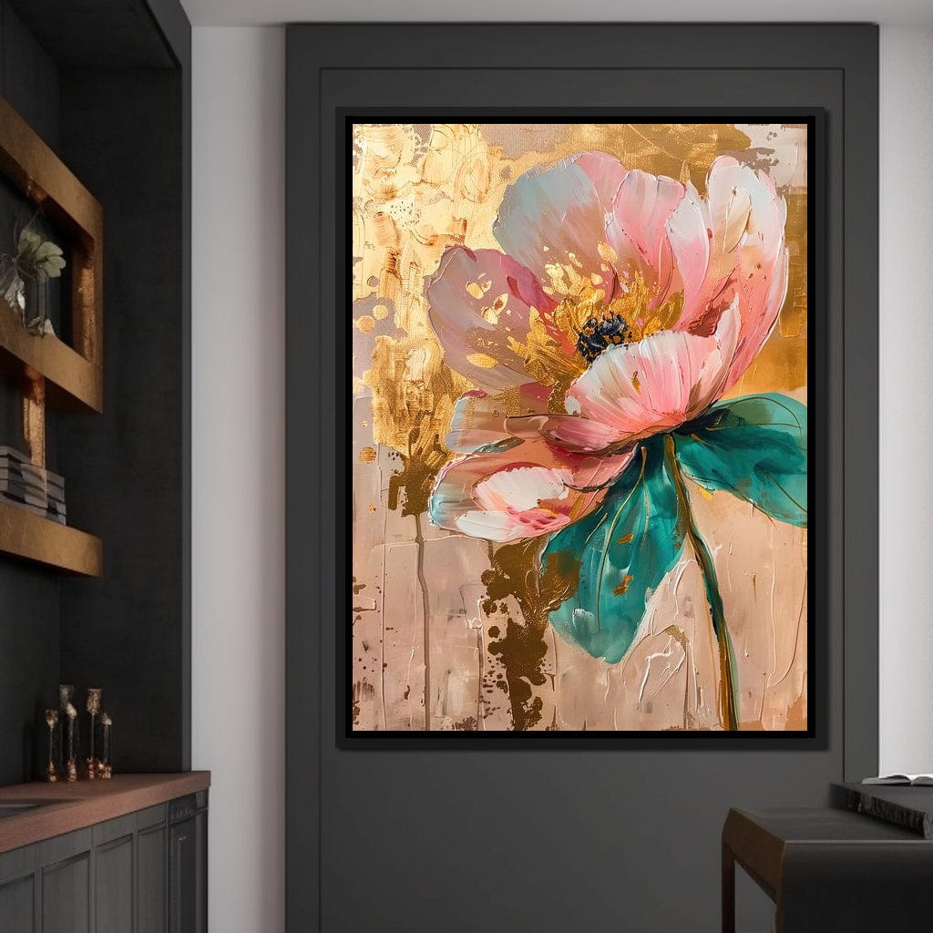 Modern Pink Flower Canvas Wall Art