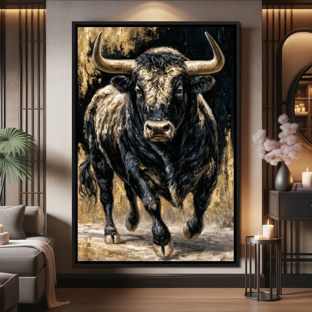 Guardian of the Gilded Plains Canvas Wall Art