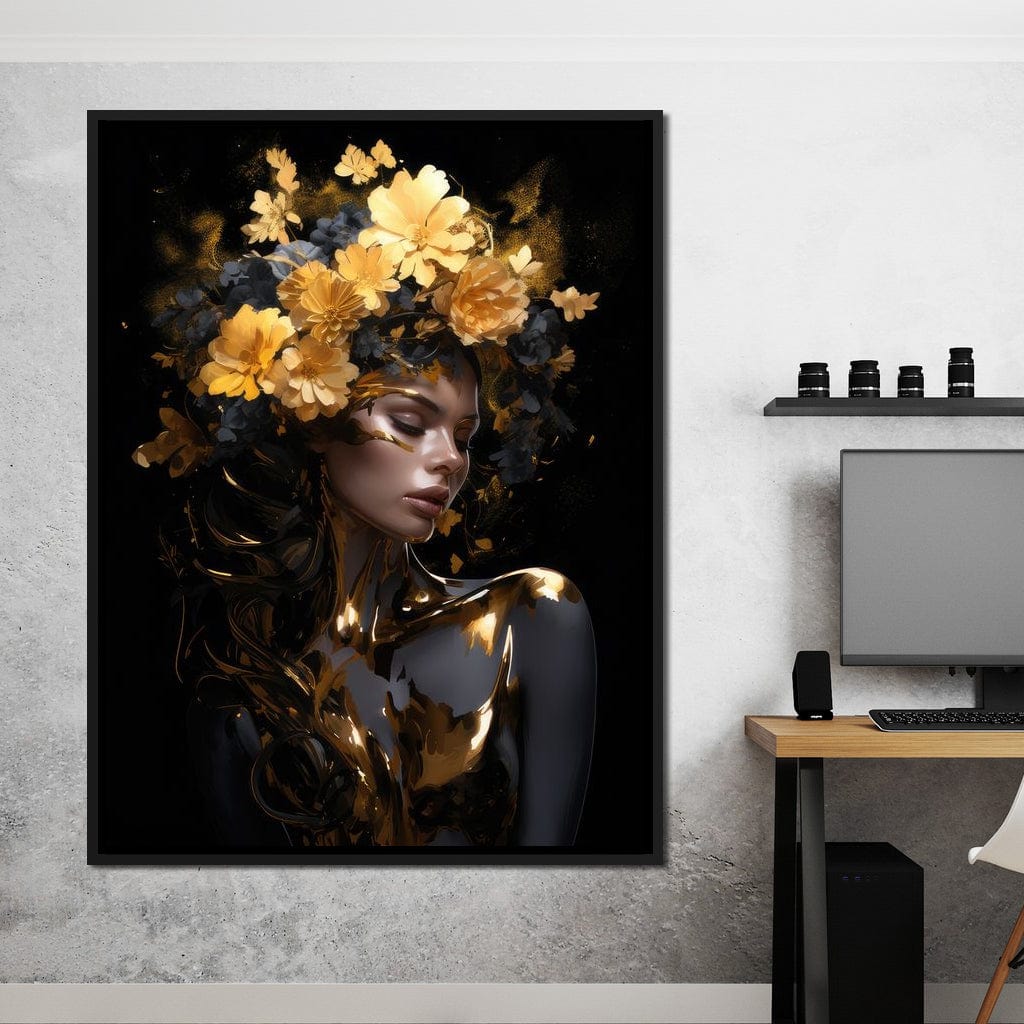 Floral Elegance Crown Canvas Wall Art