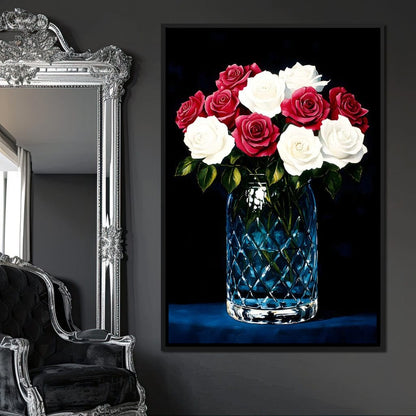 Velvet Petals Crystal Blooms Canvas Wall Art