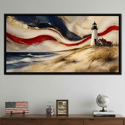 Coastal Beacon Of Freedom Canvas Wall Art