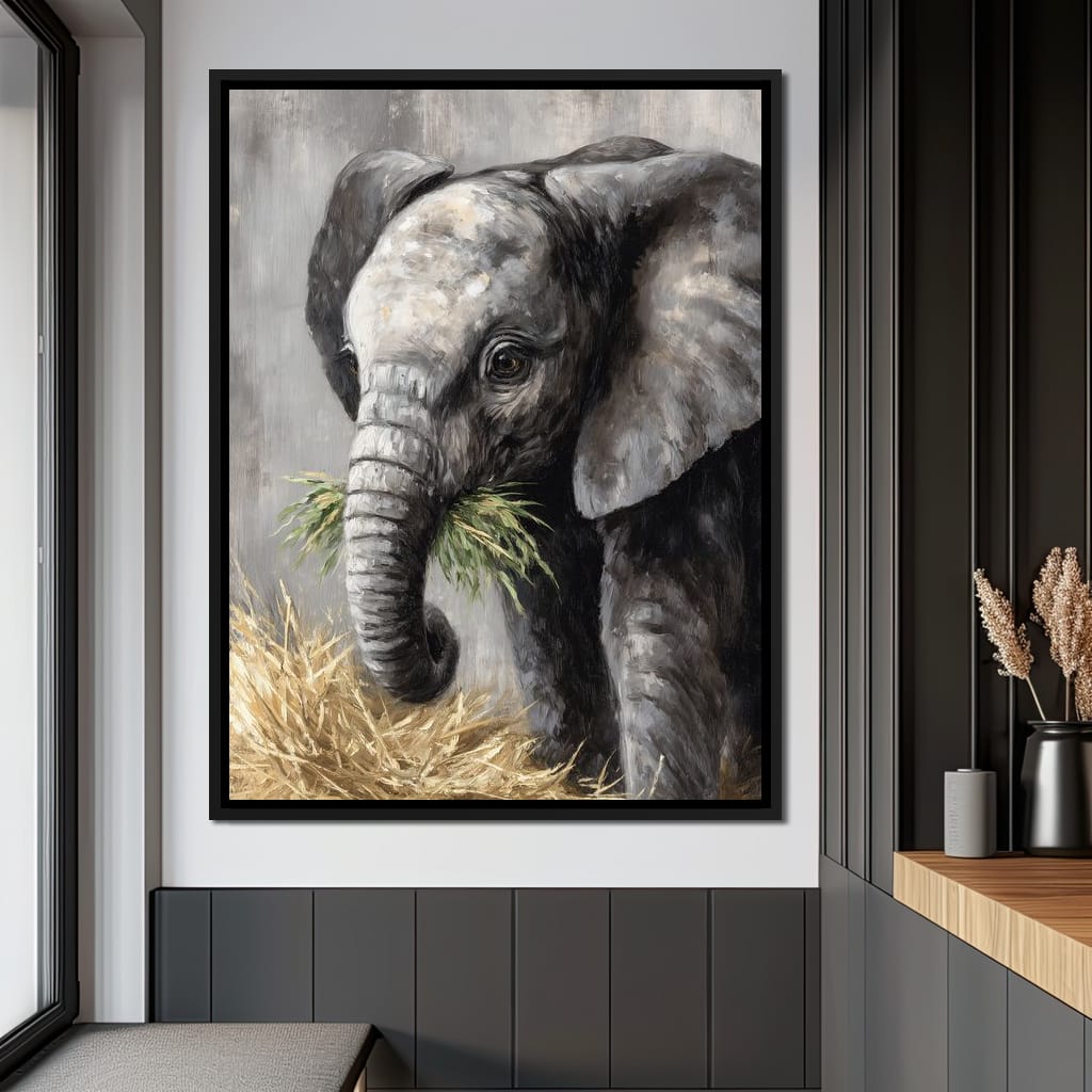 Gentle Giant Elephant Portrait Canvas Wall Art